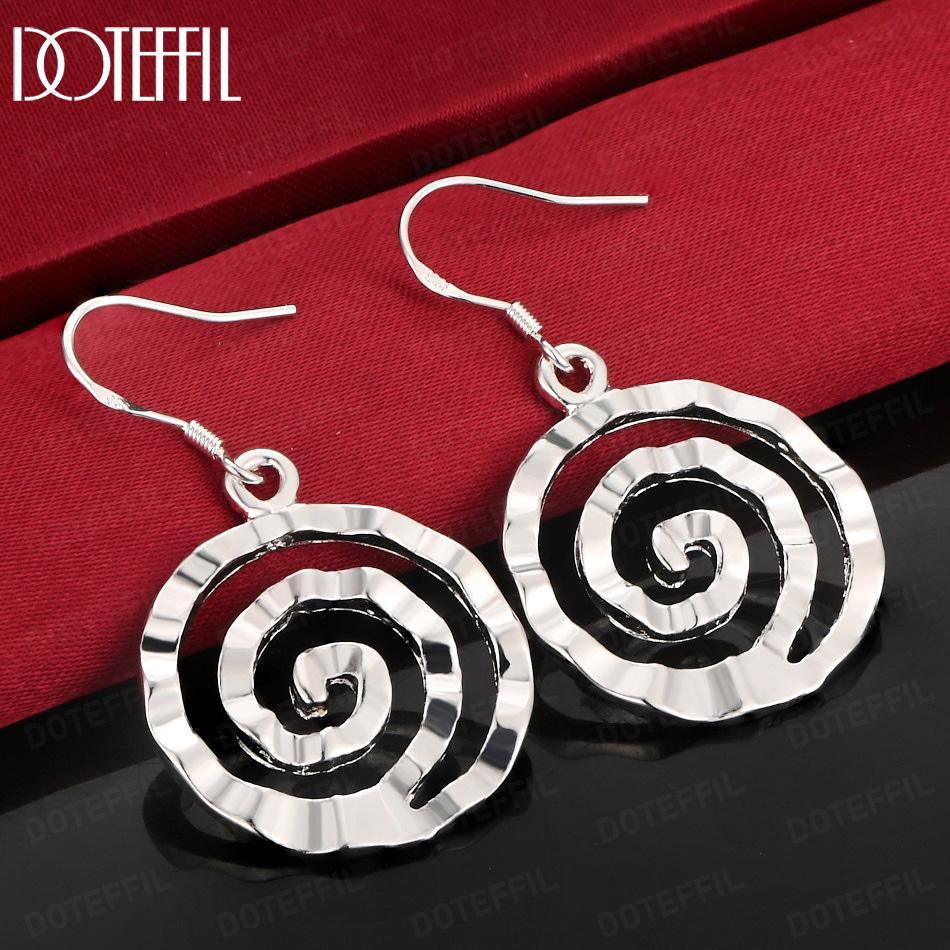 925 Sterling Silver Gift Thread Pierced Earrings Fashion Jewelry