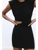 2025 Summer Sleeveless Slim Fit Mini Dress with Round Neck and Waist Cutout for Women
