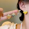 Geometric Color Square Earrings Women's Light Luxury Design Stud Earrings Ears