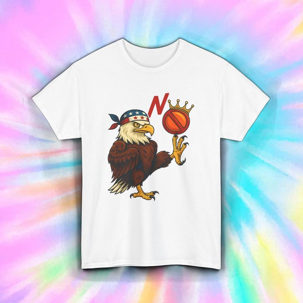 

Funny Anti Royal Shirt USA Eagle Basketball No King Meme Patriotic America Tee XL