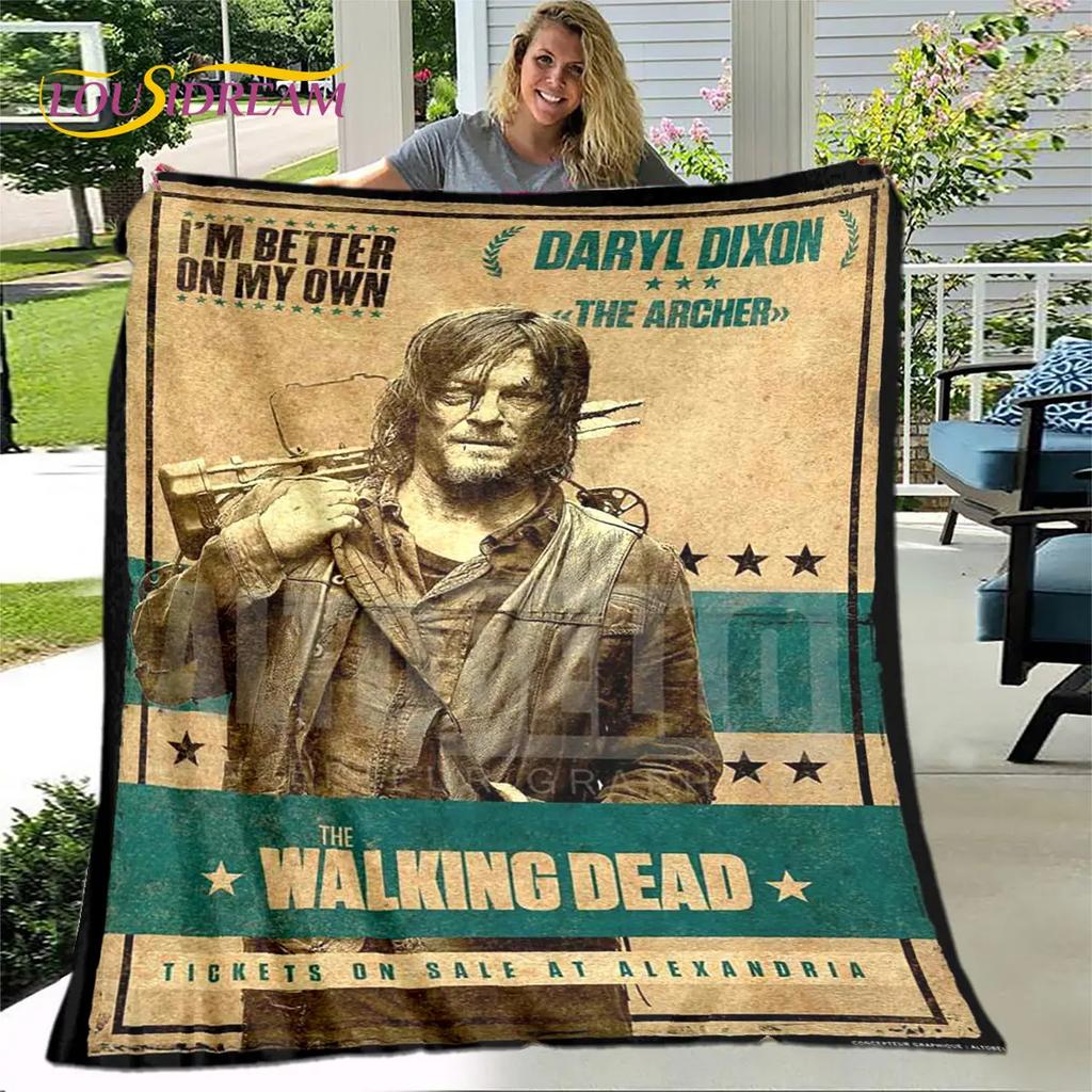 The Walking Dead Korku Yumuşak Peluş Battaniye, Flanel Battaniye Atmak Battaniye Oturma Odası Yatak Odası Yatak Kanepe Piknik Örtüsü Bettdecke