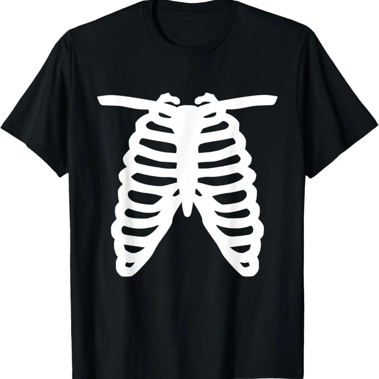 Skeleton Rib Cage Halloween Scary Skeleton Costume Gift T-Shirt S чёрный