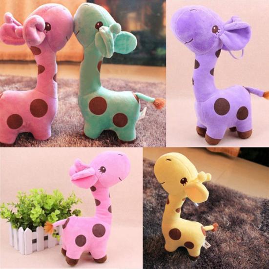 Stuffed Toy Skin-friendly Cartoon Animal Giraffe Shape Stuffed Animal Plush Toy for Kid