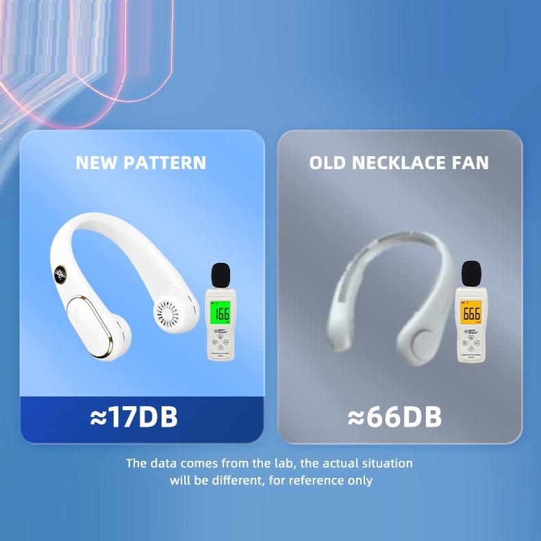 New Hanging Neck Fan USB Charging Portable Small Fan Student Office Sports Digital Display Hanging Neck Fan Portable Summer cool