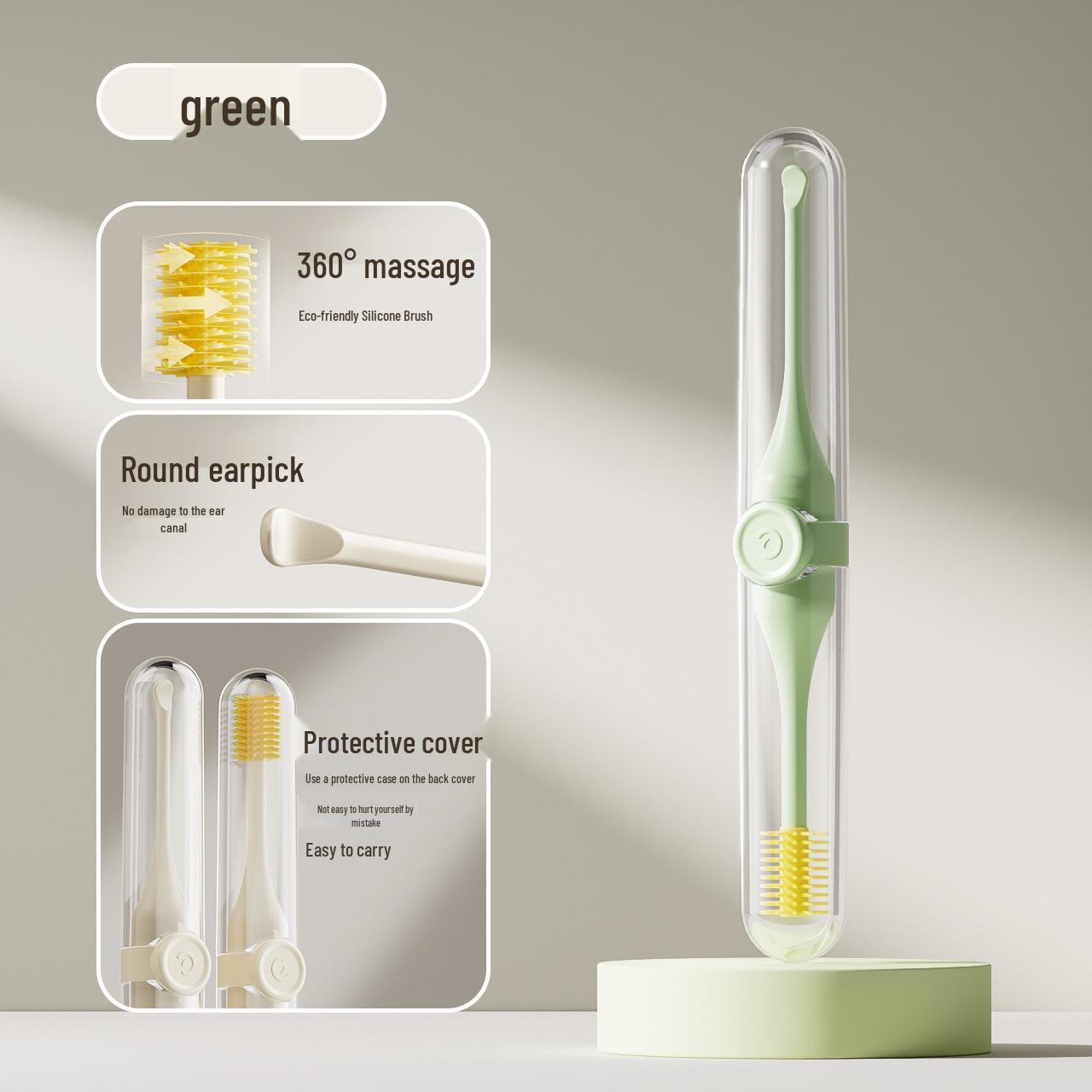 

Nose & Ear Trimming and Cleaning Set with Manual Scissors & Massager