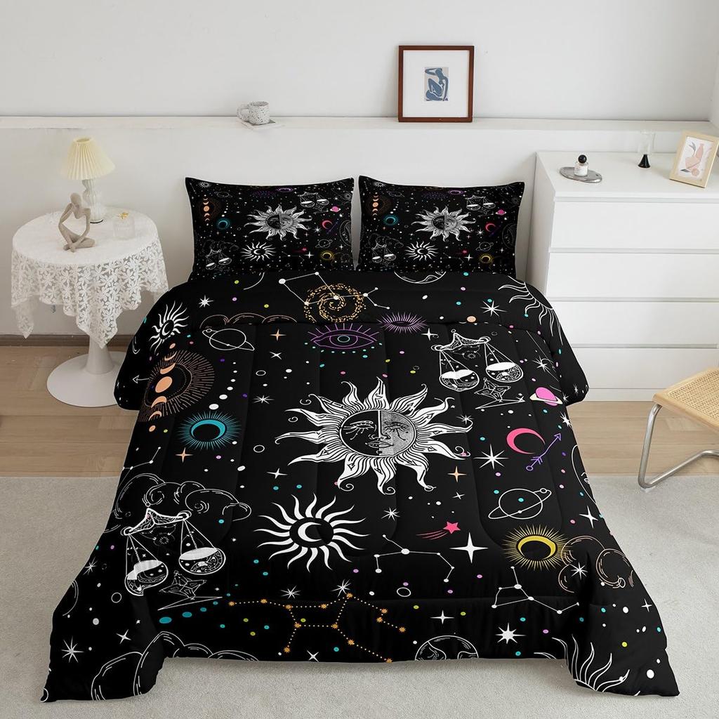 Erosebridal Horse Quilt Twin Size, Farmhouse Western Cowboy Cowgirls Duvet Insert for Kids Boys Girls Teens, Cartoon Kawaii Horse Bedding Se