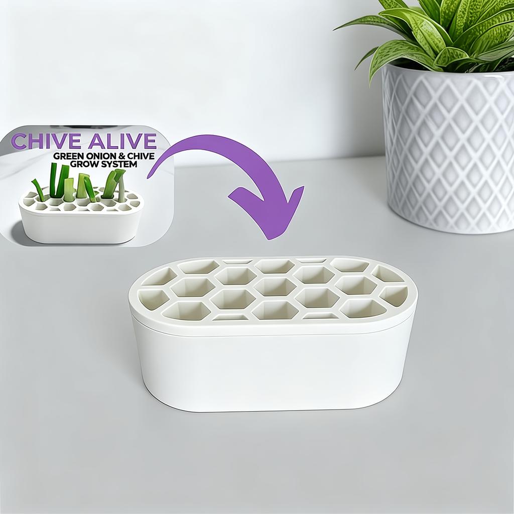 2 PCS Multifunctional Hydroponic Pot for Regrowing Scallions And Garlic,Comes with a Scissor Support Frame for Easy Access to Scissors