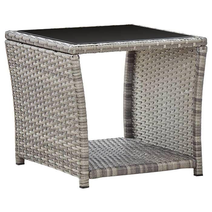 VidaXL Ensemble à Manger de Jardin avec Coussins 3 pcs, Table de Terrasse, Meubles de Patio, Mobilier d'Extérieur, Gris 3277607
