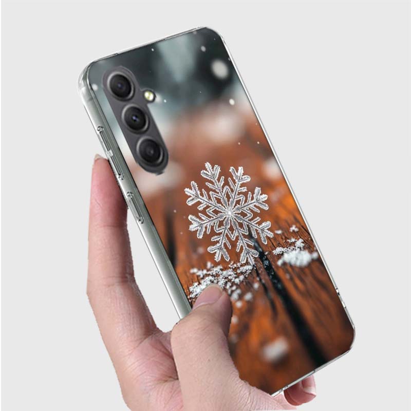 Snowflake Winter White Snow Christmas Phone Case for Samsung A16 A26 A36 A56 A17 A37 A57 A07 A06 A02S A03 A04S A05S Galaxy Note