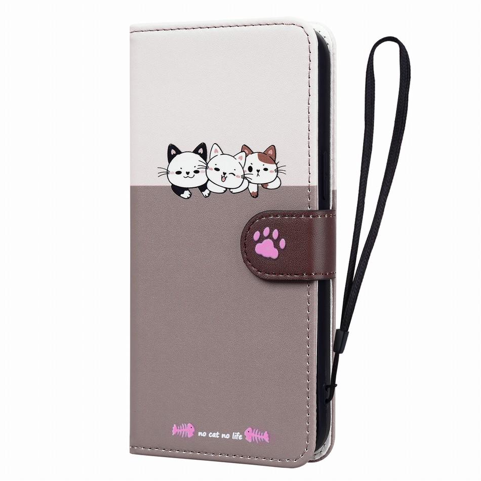 

Cute Animals Leather Flip Case For Google Pixel 8 7 7A 6A 6 Pro 4A 8Pro 7Pro Wallet Card Slots Stand Phone Cover D22G For Pixel 4a