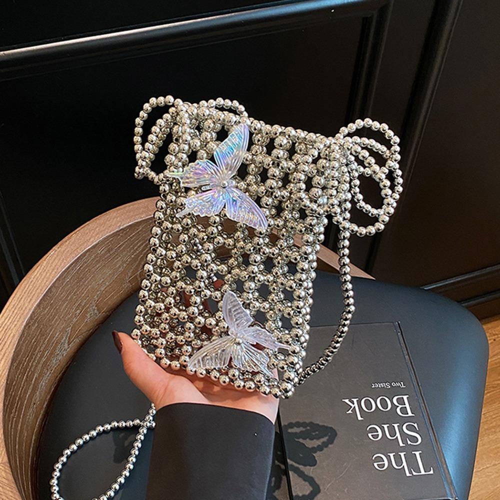 Shiny Crossbody Phone Pouch Acrylic Storage Bag Bohemian Mini Square Bag  Summer
