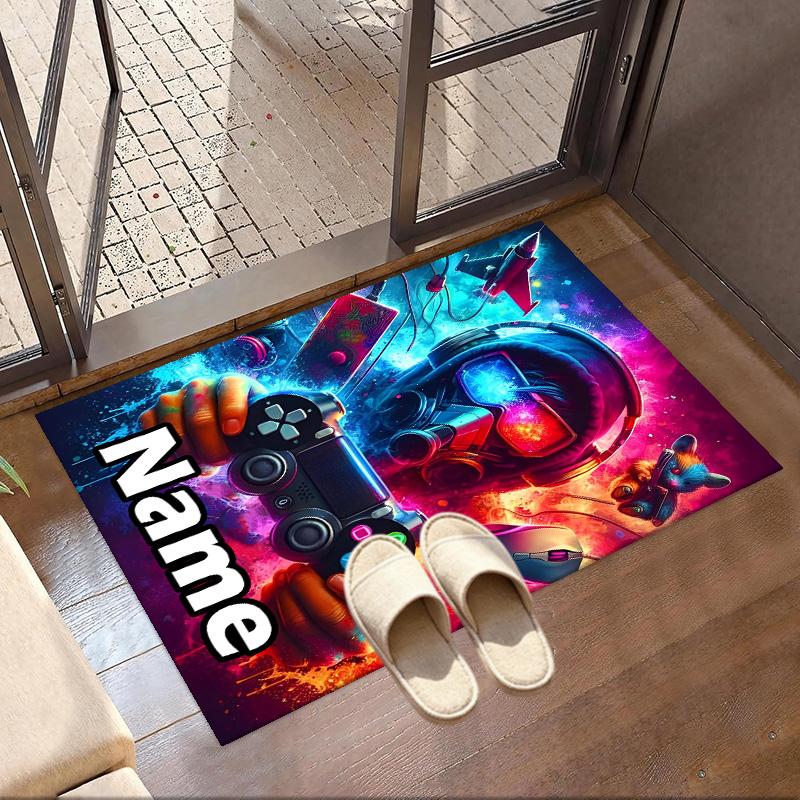 Custom Name Personalized Game On Print Carpet, Versatile Home Decor Rug, for Playroom, Apartment, Balcony, Entryway, Hallway Gift