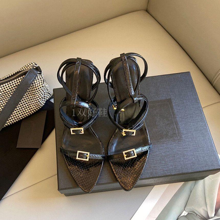 High Version 2025 Spring and Summer New Poplar Forest Temperament Rhinestone High Heels with Sandals Women's Sexy Stiletto Women's Shoes