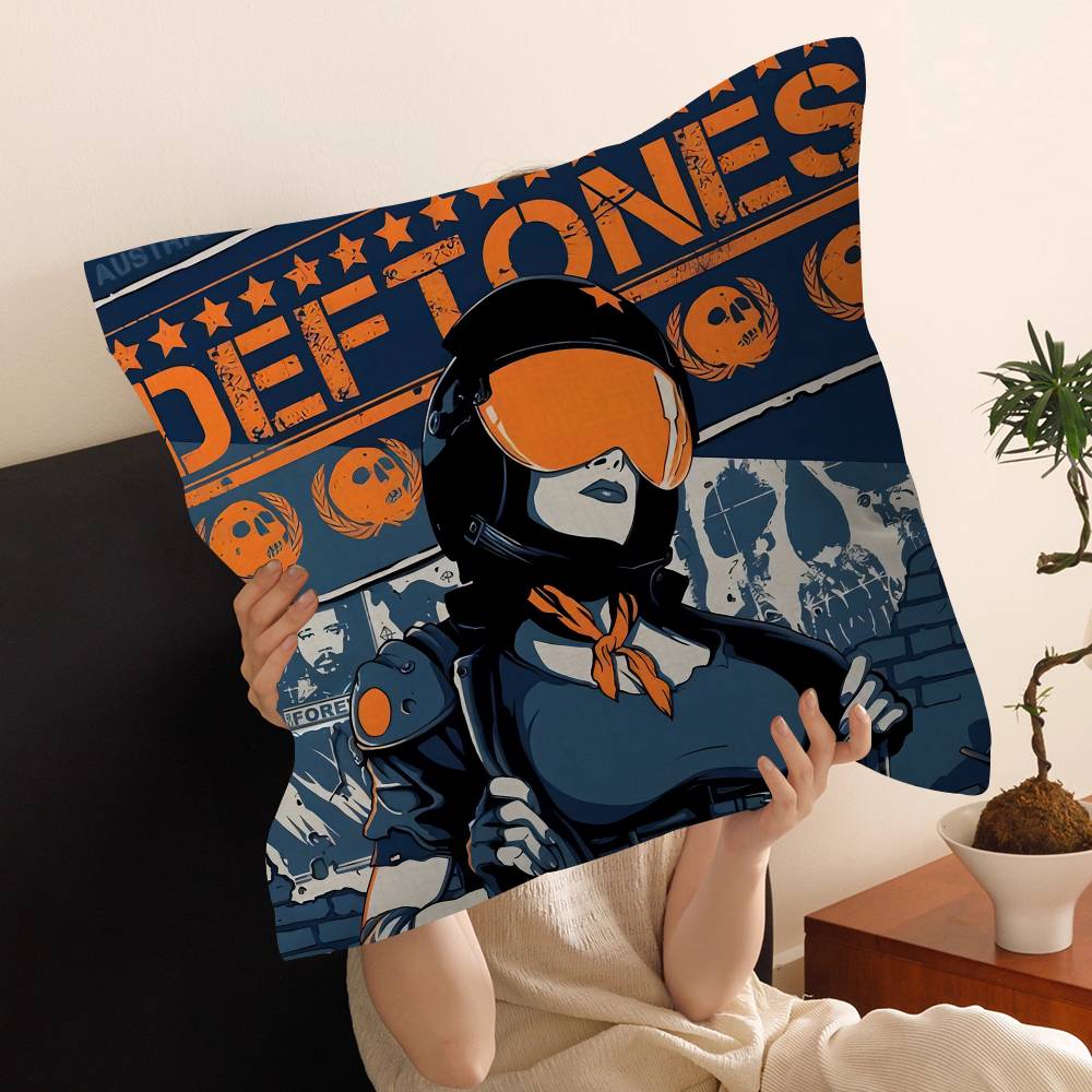 Hip Hop Singer Star Deftones Pillow Anime Pillow Sofa Bed Head Pillow Cover Cushion Cover 45x45 Cm Fashion