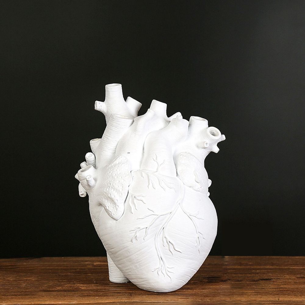 Anatomical Vase Resin Ornaments Art Style Flower Plant Container Heart Shape Flower Vase  Farmhouse