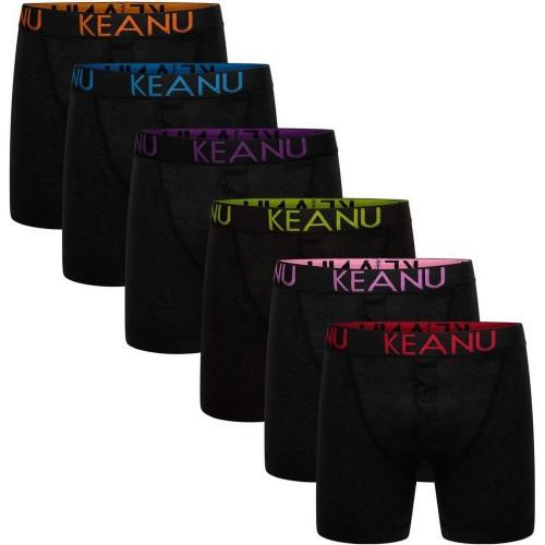 Keanu Mens Neon Cotton Blend Boxer Shorts (Pack of 6)