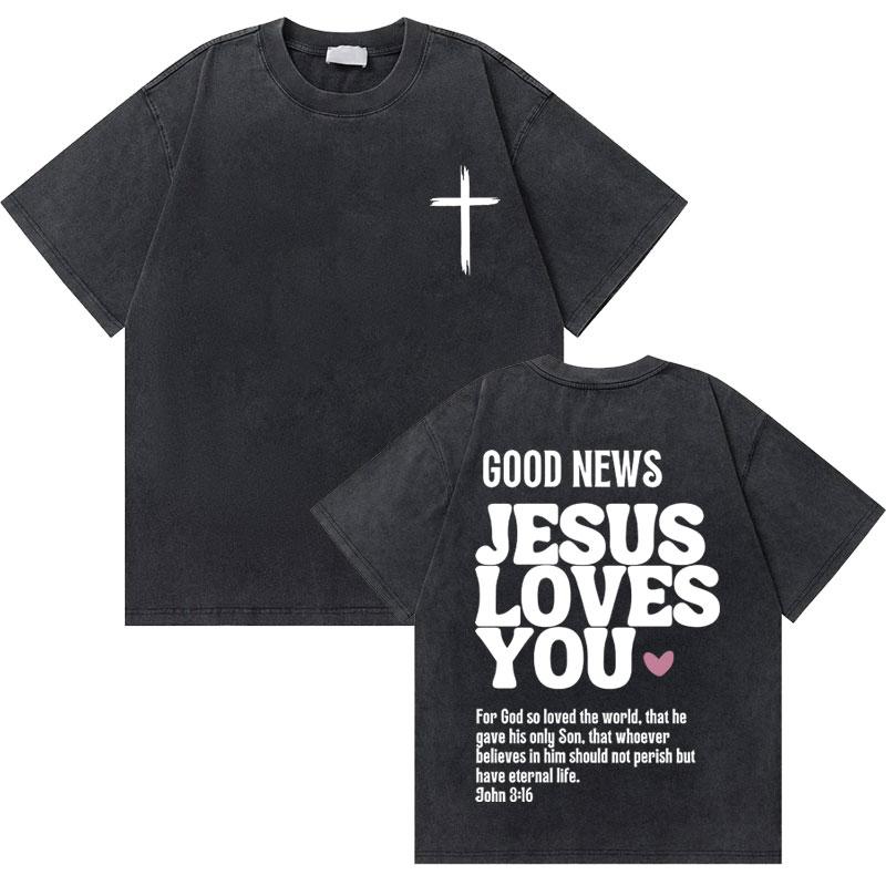 Washed Christian Religious Jesus Forgive Them Father Tshirt Men Women Fashion Oversized Short Sleeve Summer Male Vintage Tees