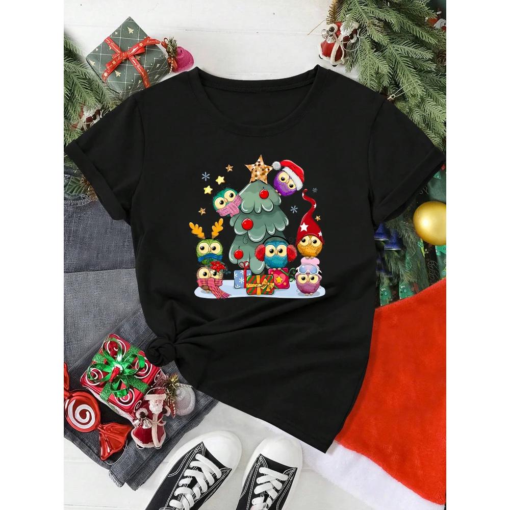 Christmas Print Women's Top Casual Short Sleeves Loose Comfortable T-Shirts Women’s