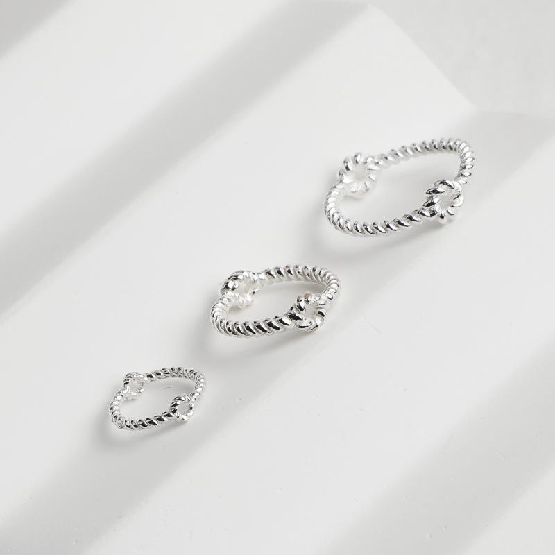 S925 Sterling Silver Twisted Bead Frame Necklace Bracelet DIY Jewelry Spacer