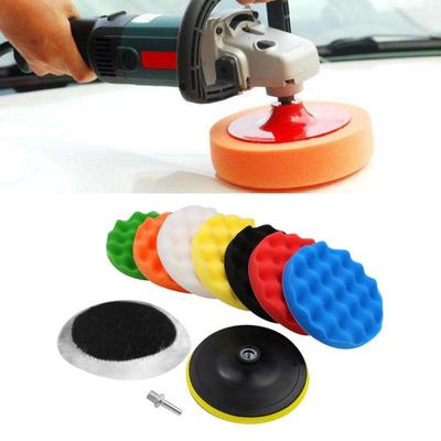 10 Stück Schwamm Polieren Polieren Wachs Pad Kit für Auto Polierer Puffer mit Bohrer Adapter