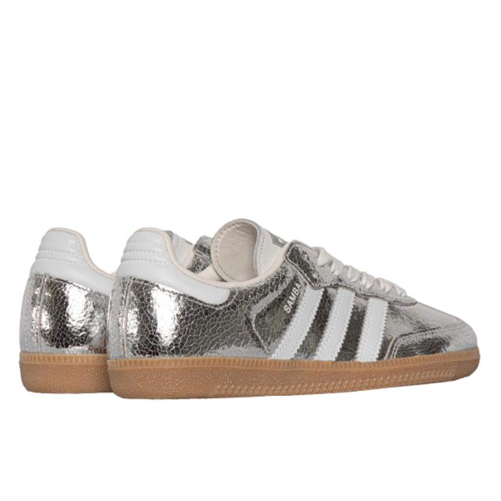 Adidas Samba OG Silver Metallic Cracked Leather