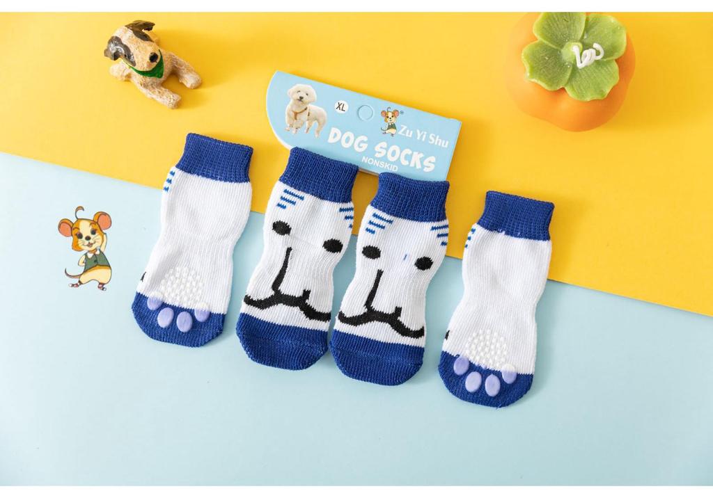 Four Seasons High-Quality Non-Slip Pet Socks for Small Dogs - Cotton Foot Covers for Teddy Dogs
