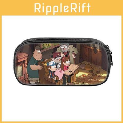 Gravity Falls Cartoon Pencil Case Large Capacity Nylon School Supply Organizer For Students