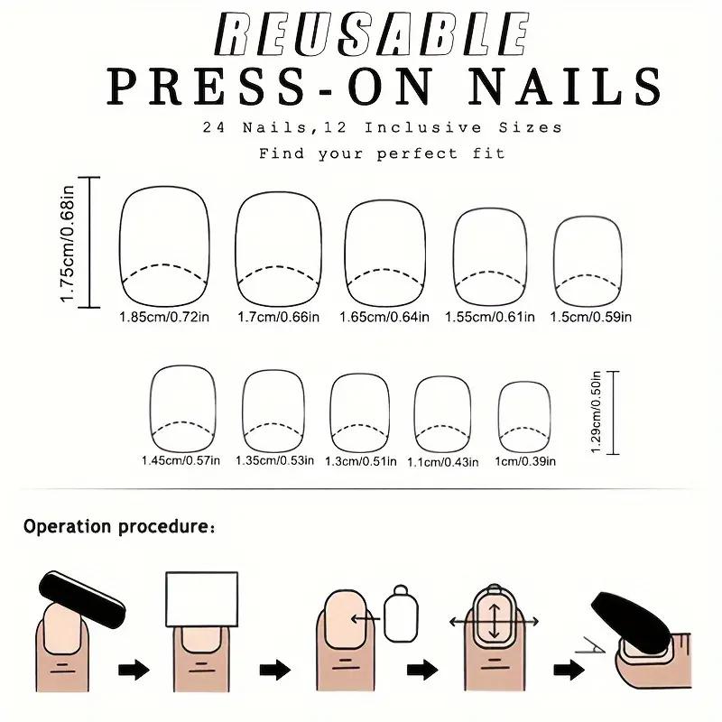 10 Stück Weiße French Tip Hellrosa Press-On-Nägel Kurz Quadratisch Glänzend Full Cover Falsche Nägel Für Damen Und Mädchen