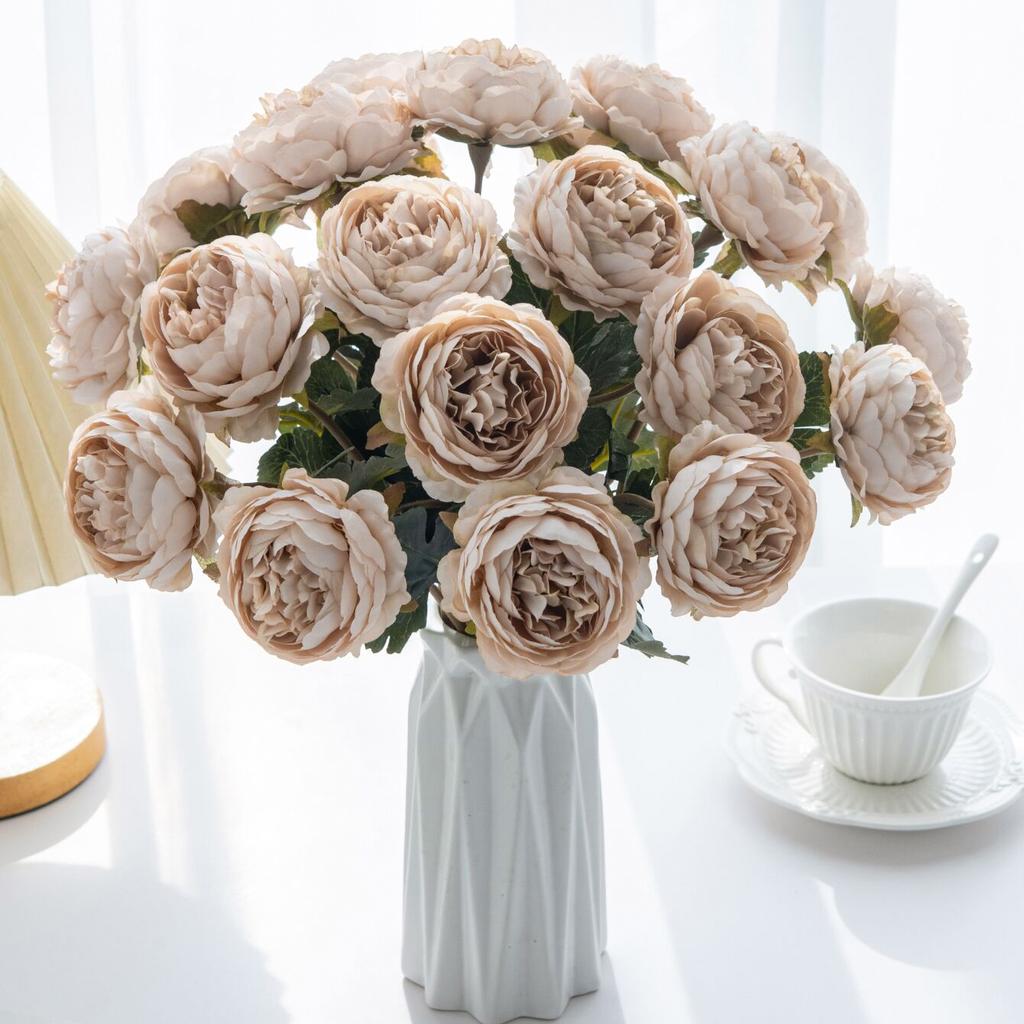Artificial Flowers Wholesale European Style Lotus Home Room Table Wedding Wreath Fake Plants Vase Decora Accessory Diy Gifts Box