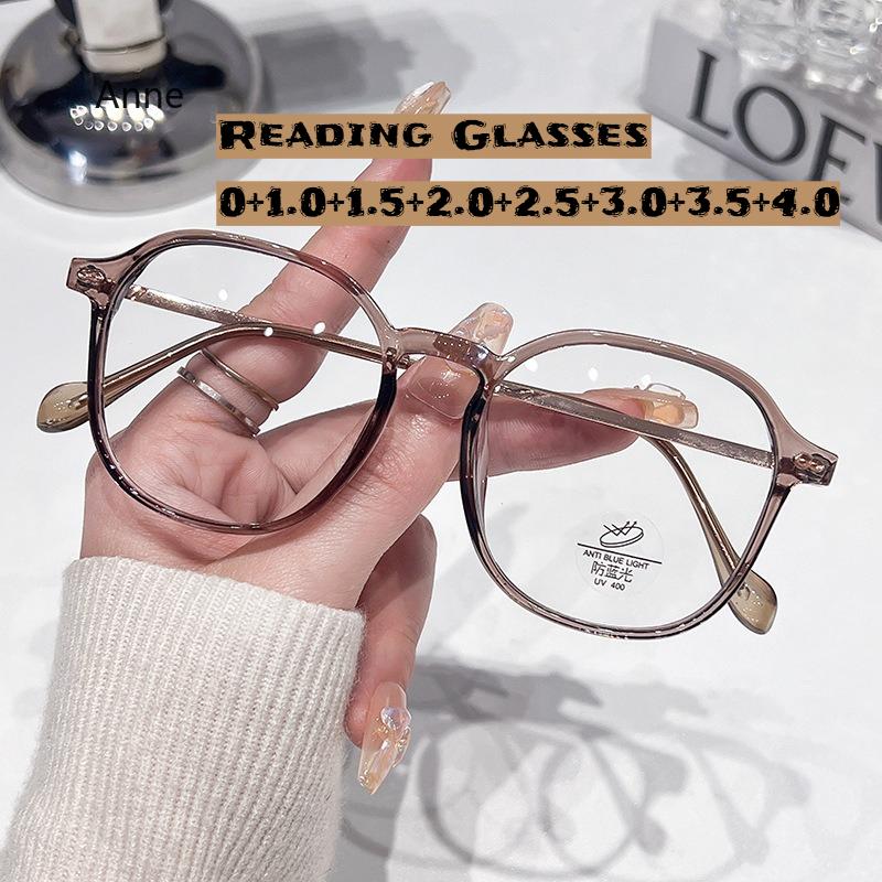Women High Art Reading Glasses Ultra Light Fashion HD Presbyopia Eyeglasses Anti Blue Light Vintage Round Frame Men Eyewear