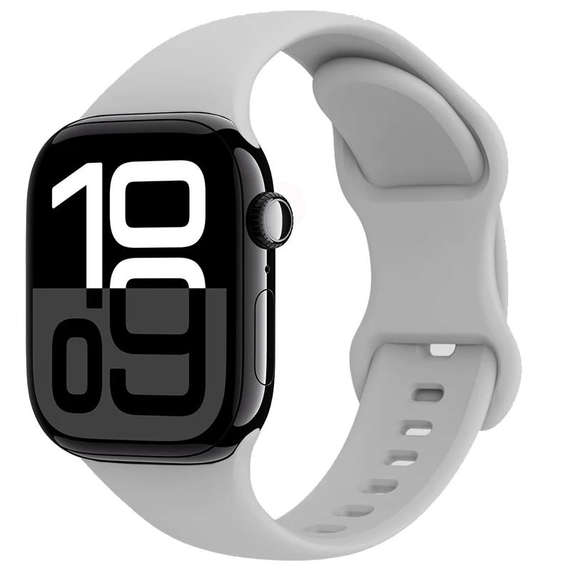 Silicone Strap for Apple Watch Band 45mm 41mm 44mm 40mm 49mm Series 10 46mm 42mm Bracelet for iWatch Ultra 9 8 7 6 5 4 SE2 Strap