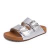 Girls' Flat-bottomed Slippers Summer Wear 2025 New Children's Casual Cool Slippers Medium and Older Children's Fashion One-word Slippers