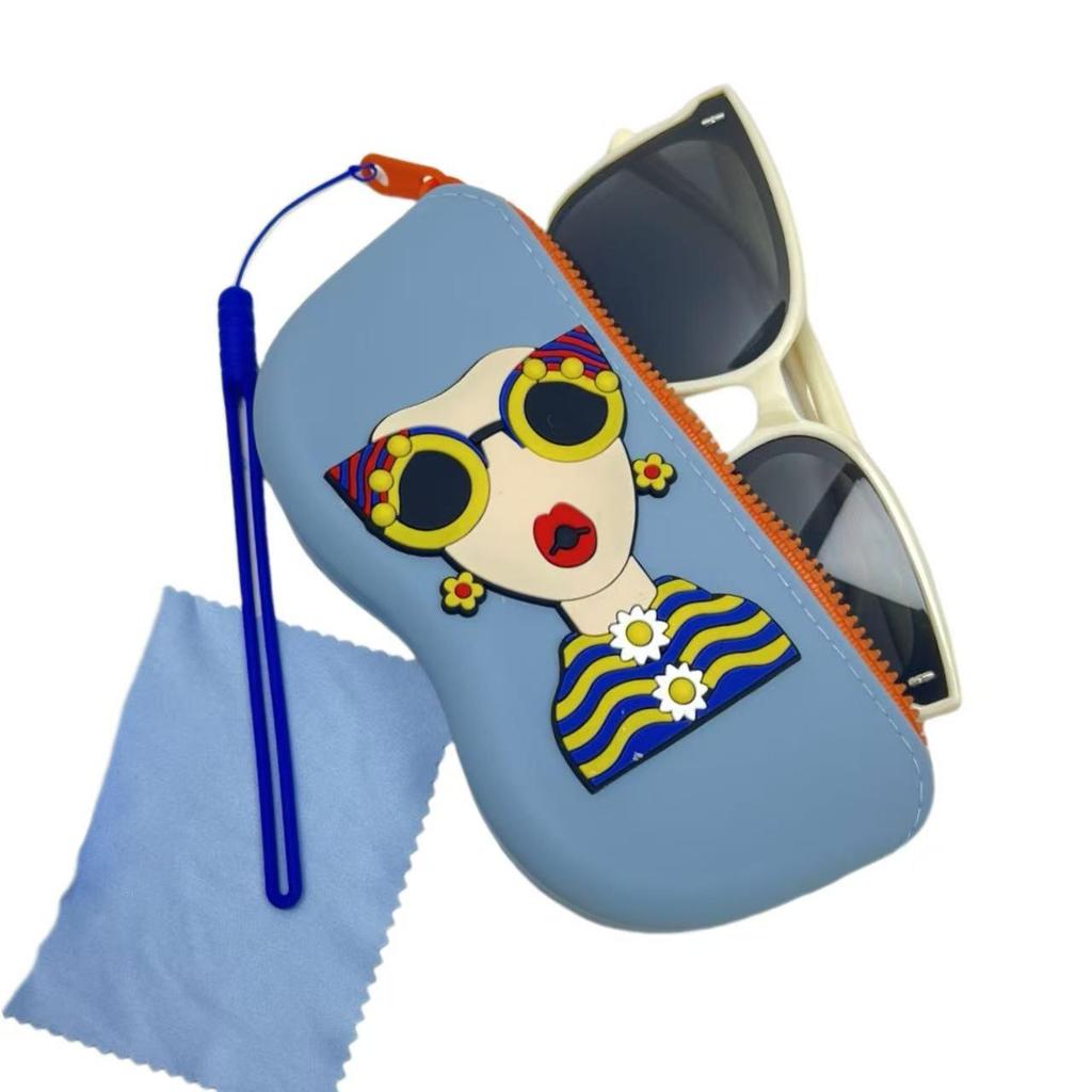 nQv Waterproof Drop-proof Silicone Sunglasses Storage Bag with Hook