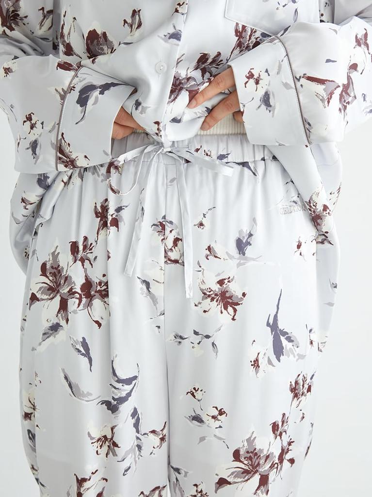 Gelato Pique Day Floral Satin Piping Long Pants PWFP252240 BLU Mother's Women's