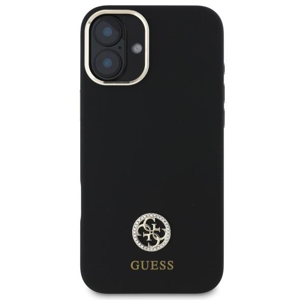 Guess Guhcp16Sm4Dgpk Iphone 16 6.1      Czarny/Black Hardcase Silicone Logo Strass 4G