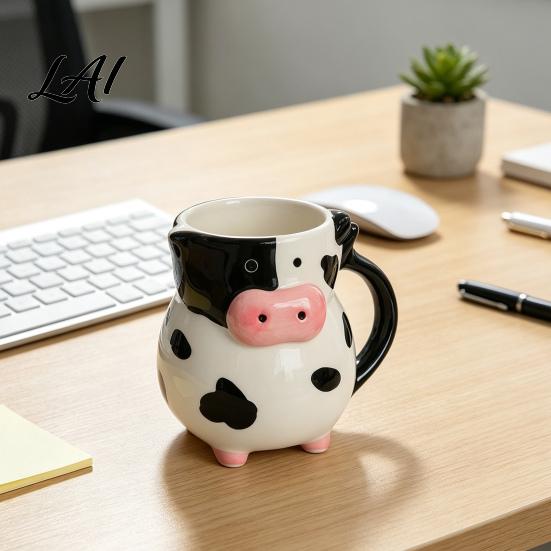 Regali di Compleanno per Amanti delle Mucche Tazza Ceramica 3D con Manico Capacità 580ml Carina Divertente Donna Animale Tazza da Caffè Novità Decorazione Desktop Casa