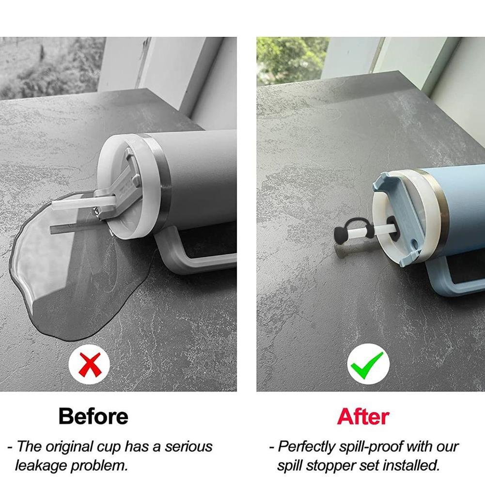 6шт. Силиконовая пробка для защиты от проливания стакана для воды. (черный) — фото 3