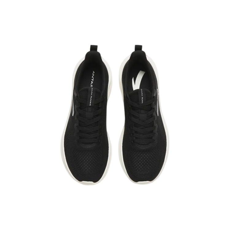 Anta Flyknit One-Piece Weave Walking Shock Absorption Non-Slip Breathable Low-Top Running Shoes Men sneaker Black 912315582-1
