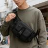 Outdoor Sling Bag for Men Nylon Water Proof Chest Shoulder Pack Sling Fishing Backpack for Hiking Camping Black