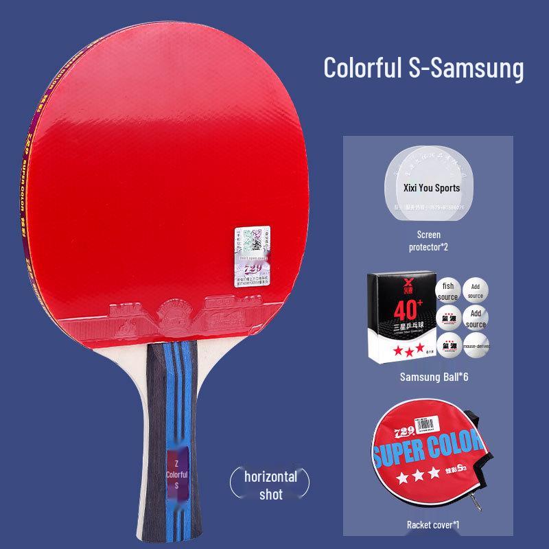 729 Junior Three-Star Table Tennis Racket - High Elasticity, Beginner-Friendly