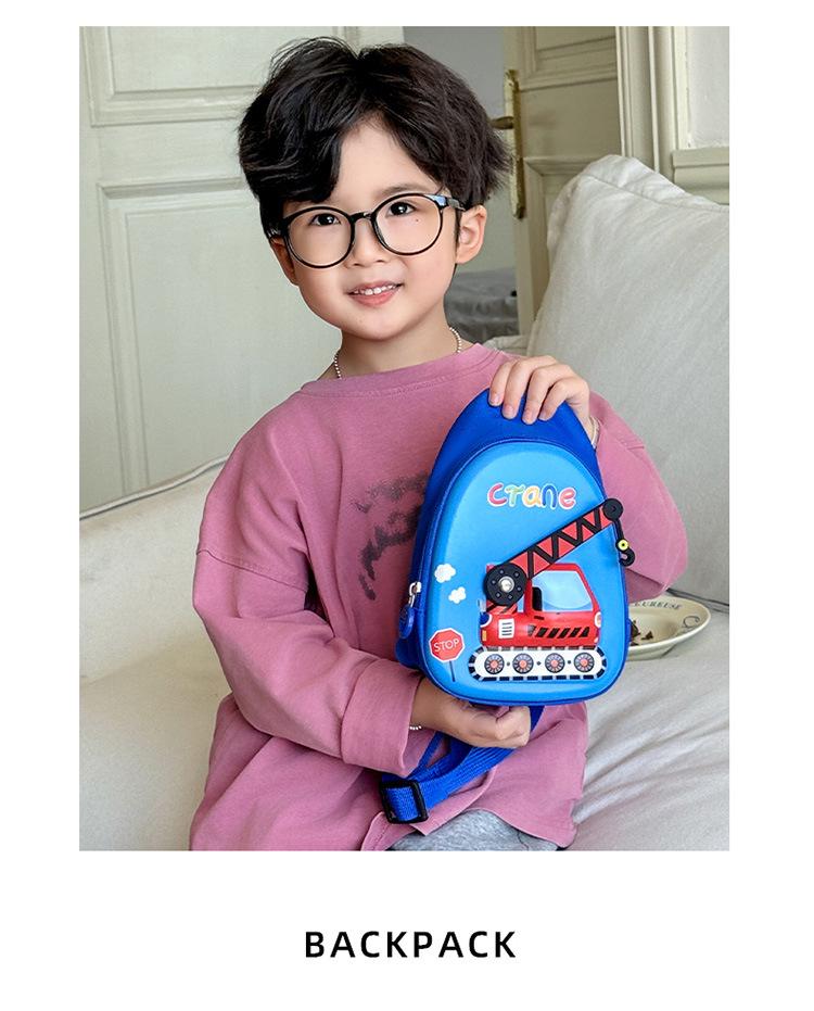 Adorable Cartoon Kid's Waist Bag - Toy Vehicle Crossbody EVA Bag, Korean Fashion Chest Bag