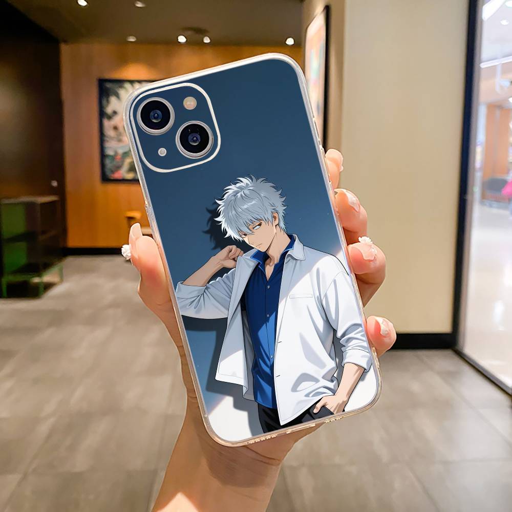 

G-Gintama-Gintoki Sakata Phone Case For iPhone17,16,15,14,13,12,Pro Max,16/15/14 Plus XS Soft Silicone Transparent Cover iPhone17PRO