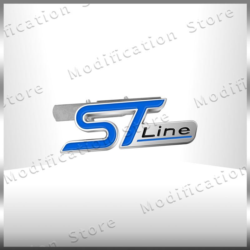 3D Metal Car Styling ST Line Logo Front Grill Badge Sticker For Ford Focus Fiesta Ecosport Mondeo Kuga Rear Trunk Side Fender