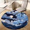 1pc Office Carpet Chair Mats Whirling Clouds Under a Starry Sky Perfect for Decorating Office Chairs, Living Rooms, Or Bedrooms