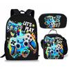 Spielkonsolen-Schülerrucksack D-made Dreiteiliges Paket, Federmäppchen, Bedruckter Rucksack, Rucksack