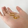Trendiger 18K Goldplattierter Titanstahl Flacher Becherring - Europäischer & Amerikanischer Stil