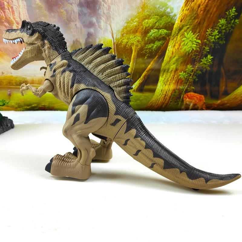 Electric Walking Dinosaur Robot Toy with LED Lights And Sounds Spraying Function Mechanical Model for Kids Birthday Gifts