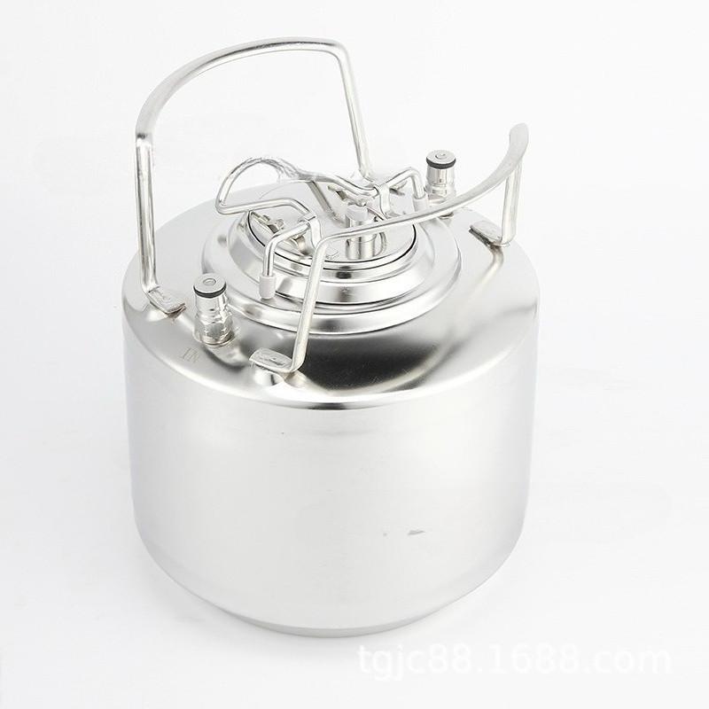 6L Large Capacity Stainless Steel Wine Bucket Portable Steel Ball Lock Keg Home Brewed Beer Barrel