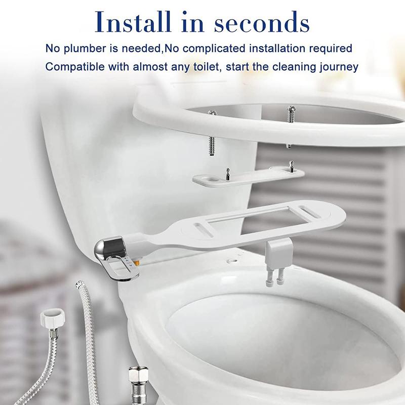 Adjustable Eco-Friendly ABS Hotel Use Fresh Water Spray Non-Electric Ultra-Slim Modern Dual Nozzle WC Bidet Sprayer Toilet