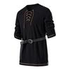 Men's Vintage Lace-Up T-Shirt Long Sleeve Henry Collar Top Spring Autumn Solid Color Tee Shirt for Daily Wear Performances Cosplay